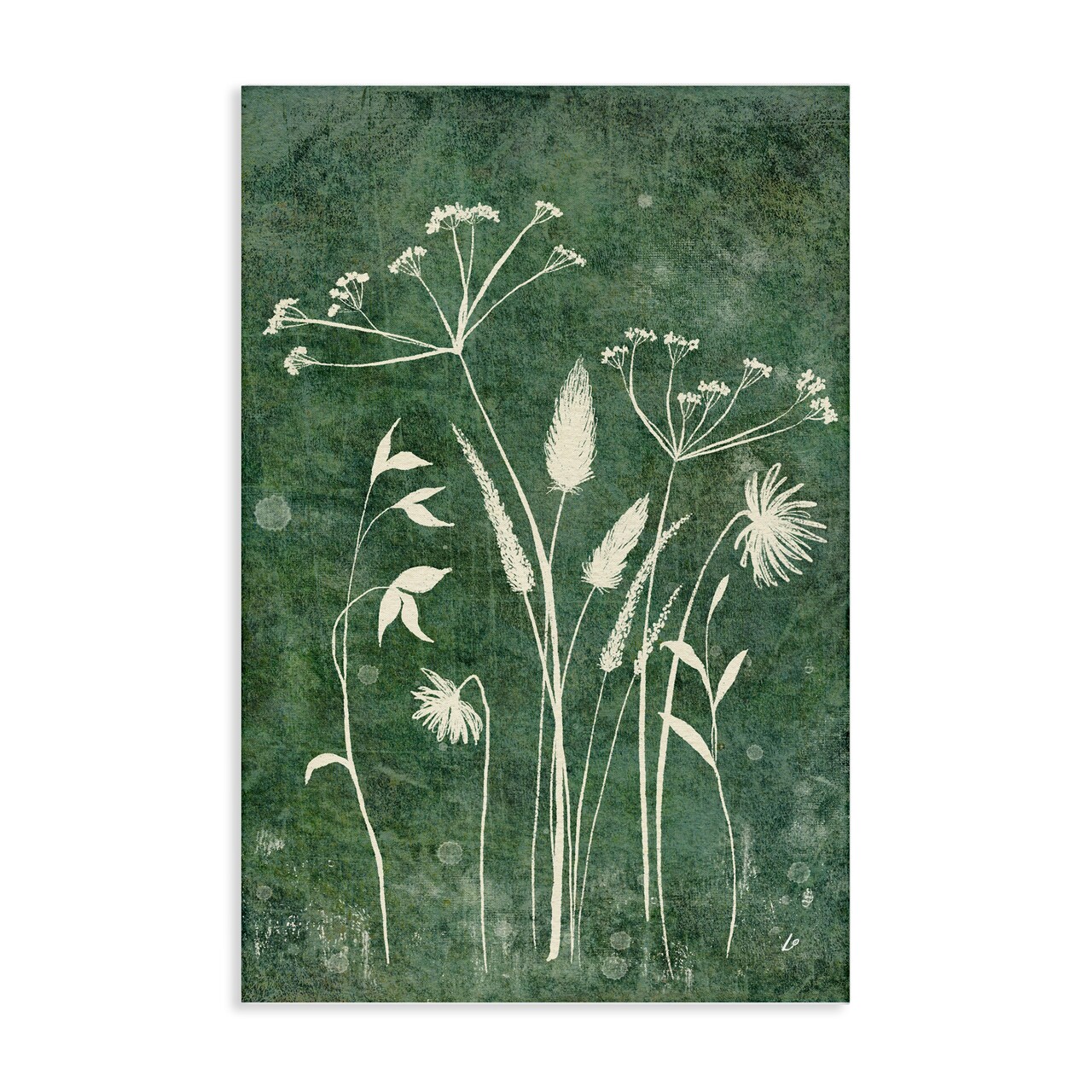 Stupell Industries Wildflowers on Rustic Green Canvas Wall Art Design by Lydia Orange